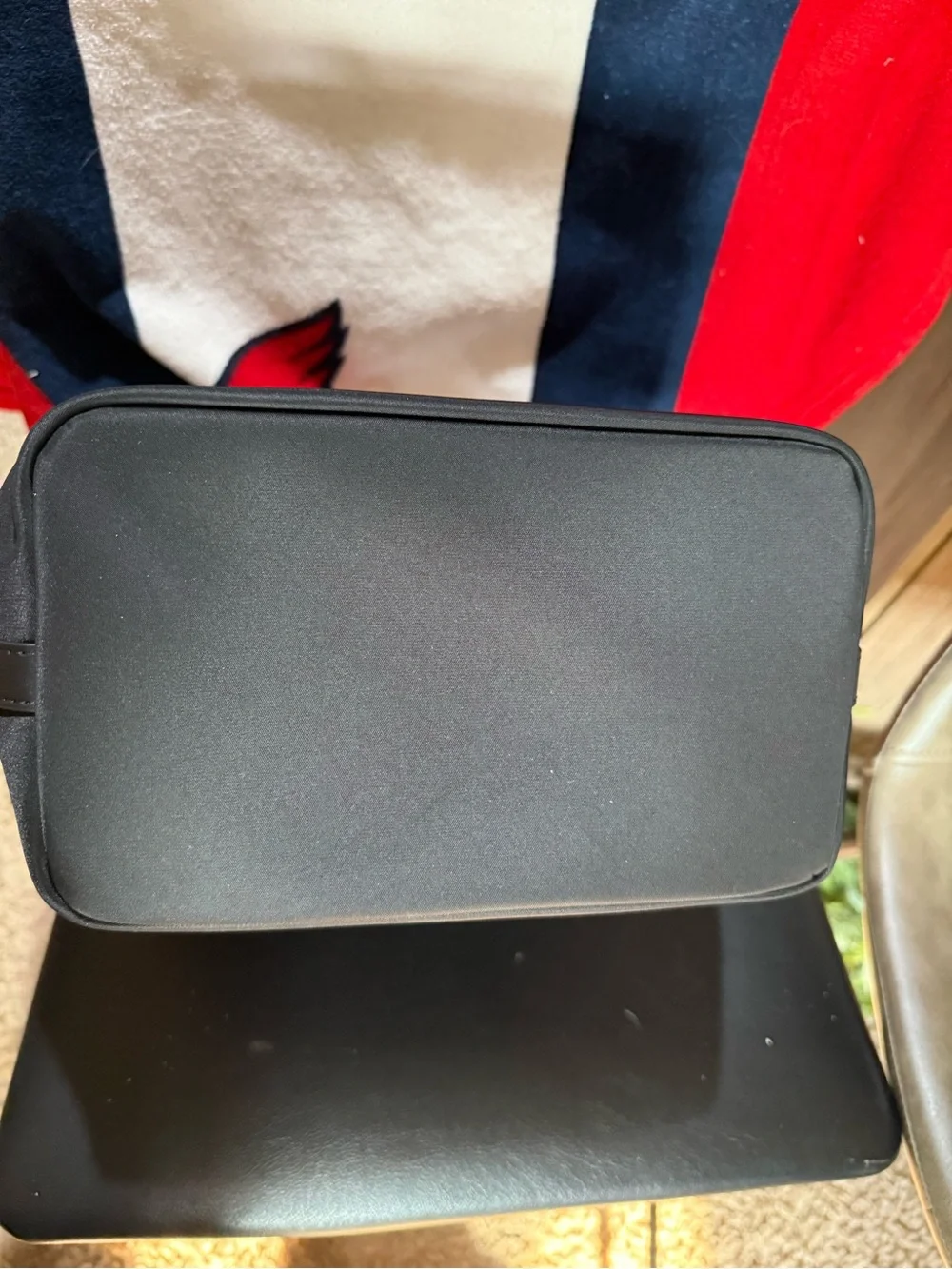 kate spade black nylon messenger crossbody with gold logo